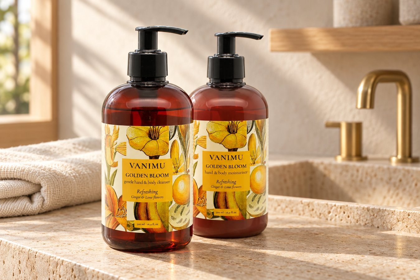 VANIMU Golden Bloom, Amber Collection — prodotti ambientati